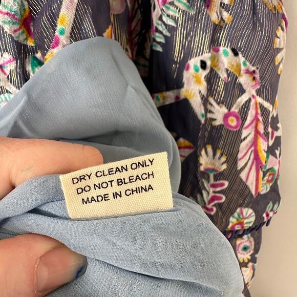 NWT Celiab Velvet Devore With Gold Lurex Floral Katie Midi Dress Size L - Picture 10 of 12